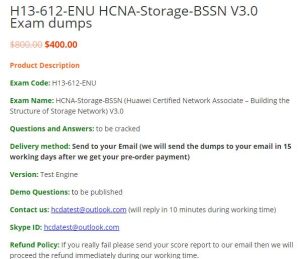 H13-612-ENU HCNA-Storage-BSSN 3.0 exam dumps will be released! | HCDA Sns-Brigh10